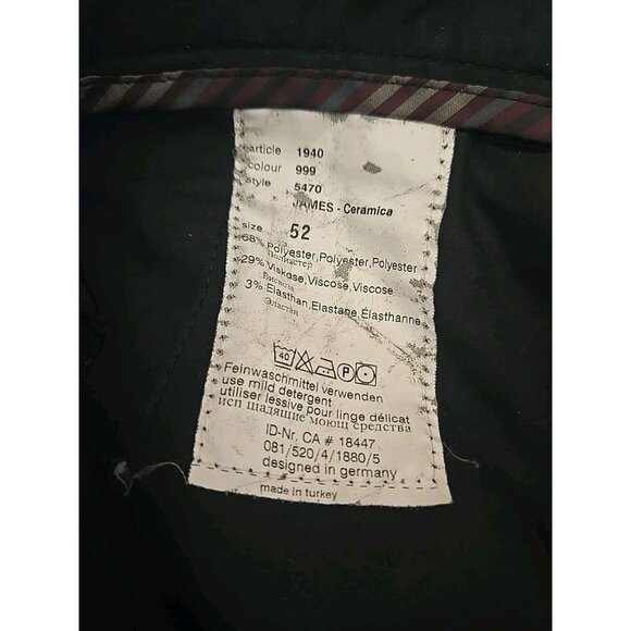 Alberto Comfort Fit Black Pants 36x29 James Ceramica Size 52 Smart Casual - Picture 3 of 6